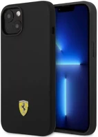 Apple FEHMSIP14MBK Ferrari silicone metal iphone 14 plus magsafe hátlap tok, fekete kép