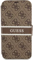 Apple GUBKP13L4GDBR Guess pu 4g printed stripe  iphone 13 pro flip tok, barna kép