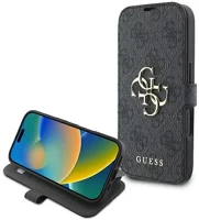 Apple GUBKP16S4GMGGR Guess 4g metal logo iphone 16 flip/oldalra nyíló tok, fekete kép