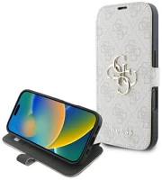 Apple GUBKP16S4GMGPI Guess 4g metal logo iphone 16 flip/oldalra nyíló tok, rózsaszín kép