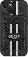 Apple GUBPHCP15SP4RPSK Guess 4g stripes iphone 15 magsafe hátlap tok kártyatartóval, fekete kép