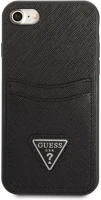 Apple GUHCI8PSATPK Guess saffiano double card  iphone se 2022/2020/8/7 bőr hátlap tok, fekete kép
