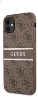Apple GUHCN614GDBR Guess pu 4g printed stripe iphone 11 hátlap tok, barna kép
