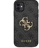 Apple GUHCN614GMGGR Guess pu 4g metal logo  iphone 11 hátlap tok, szürke kép