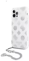 Apple GUHCP12LKSPESI Guess pc chain peony iphone 12 pro max hátlap tok, ezüst kép