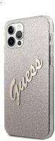 Apple GUHCP12LPCUGLSGO Guess pc/tpu vintage  iphone 12 pro max hátlap tok, átmenetes arany kép