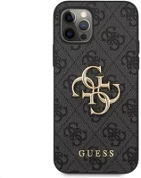 Apple GUHCP12M4GMGGR Guess pu 4g metal logo  iphone 12/12 pro hátlap tok, szürke kép
