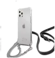 Apple GUHCP12MKC4GSSI Guess pc silver 4g chain and script  iphone 12/12 pro hátlap tok, átlátszó kép