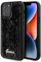 Apple GUHCP12MPSFDGSK Guess sequin script logo iphone 12/12 pro tok, fekete kép