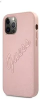 Apple GUHCP12MRSAVSRG Guess pu saffiano vintage script iphone 12/12 pro hátlap tok, rozéarany kép