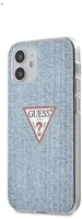 Apple GUHCP12SPCUJULLB Guess pc/tpu denim triangle  iphone 12 mini hátlap tok, világos kék kép