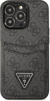 Apple GUHCP13LP4TPK Guess 4g saffiano double card  iphone 13 pro bőr hátlap tok, fekete kép