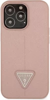 Apple GUHCP13LPSATLP Guess saffiano triangle  iphone 13 pro hátlap tok, rózsaszín kép