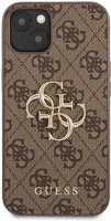 Apple GUHCP13M4GMGBR Guess pu 4g metal logo  iphone 13 hátlap tok, barna kép