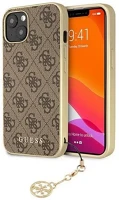 Apple GUHCP13MGF4GBR Guess 4g charms  iphone 13 hátlap tok, barna kép