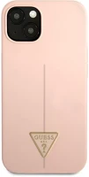 Apple GUHCP13MSLTGP Guess silicone line triangle iphone 13 hátlap tok, rószaszín kép