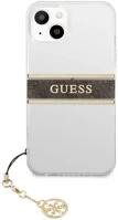 Apple GUHCP13SKB4GBR Guess pu/tpu brown stripe  iphone 13 mini hátlap tok, átlátszó kép