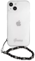 Apple GUHCP13SKPSBK Guess pc script and black pearls  iphone 13 mini hátlap tok, átlátszó kép