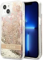 Apple GUHCP13SLFLSD Guess liquid glitter paisley  iphone 13 mini hátlap tok, arany kép