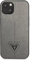Apple GUHCP13SPSATLG Guess saffiano triangle  iphone 13 mini hátlap tok, ezüst kép