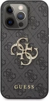 Apple GUHCP13X4GMGGR Guess pu 4g metal logo  iphone 13 pro max hátlap tok, szürke kép