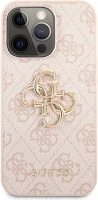 Apple GUHCP13X4GMGPI Guess pu 4g metal logo iphone 13 pro max hátlap tok, rózsaszín kép