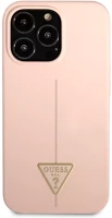 Apple GUHCP13XSLTGP Guess silicone line triangle  iphone 13 pro max hátlap tok, rószaszín kép