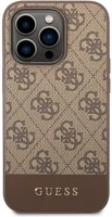 Apple GUHCP14LG4GLBR Guess 4g stripe  iphone 14 pro szilikon hátlap tok, barna kép