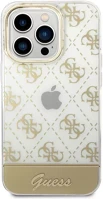 Apple GUHCP14LHG4MHG Guess peony glitter script logo iphone 14 pro hátlap tok, arany kép