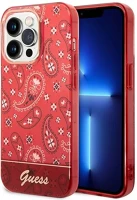 Apple GUHCP14LHGBNHR Guess bandana paisley iphone 14 pro hátlap tok , piros kép