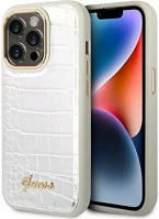 Apple GUHCP14LHGCRHS Guess croco collection  iphone 14 pro hátlap tok , ezüst kép