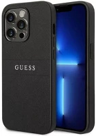 Apple GUHCP14LPSASBBK Guess pu saffiano iphone 14 pro bőr hátlap tok, fekete kép