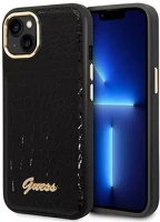 Apple GUHCP14MHGCRHK Guess croco collection  iphone 14 plus hátlap tok, fekete kép