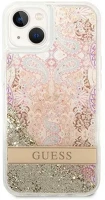 Apple GUHCP14MLFLSD Guess paisley liquid glitter iphone 14 plus hátlap tok, arany kép
