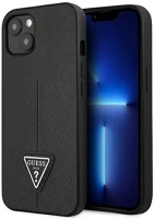 Apple GUHCP14MPSATLK Guess saffianotriangle  iphone 14 plus hátlap tok, fekete kép