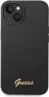 Apple GUHCP14MSLSMK Guess liquid silicone metal logo  iphone 14 plus hátlap tok, fekete kép