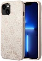 Apple GUHCP14SG4GFPI Guess 4g metal gold  iphone 14 hátlap tok, pink kép