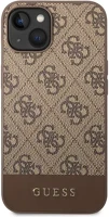 Apple GUHCP14SG4GLBR Guess 4g stripe  iphone 14 szilikon hátlap tok, barna kép