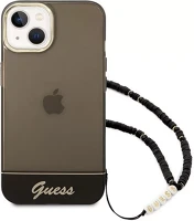 Apple GUHCP14SHGCOHK Guess translucent pearl strap  iphone 14 hátlap tok, fekete kép