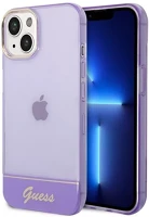 Apple GUHCP14SHGCOU Guess translucent iphone 14 hátlap tok, lila kép