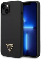 Apple GUHCP14SSLTGK Guess silicone triangle  iphone 14 hátlap tok, fekete kép