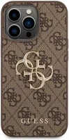 Apple GUHCP14X4GMGBR Guess pu 4g metal logo  iphone 14 pro max hátlap tok, barna kép