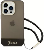Apple GUHCP14XHGCOHK Guess translucent pearl strap  iphone 14 pro max hátlap tok, fekete kép