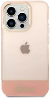 Apple GUHCP14XHGCOP Guess camera outline translucent iphone 14 pro max hátlap tok, rózsaszín kép