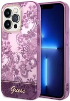 Apple GUHCP14XHGPLHF Guess porcelain collection  iphone 14 pro max hátlap tok, rózsaszín kép