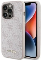 Apple GUHCP15LG4GFPI Guess 4g metal gold logo  iphone 15 pro hátlap tok, rózsaszín kép