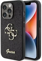 Apple GUHCP15LHG4SGK Guess glitter script big 4g  iphone 15 pro hátlap tok, fekete kép