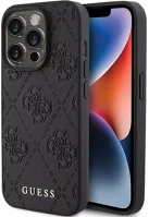 Apple GUHCP15LP4EPMK Guess leather 4g stamped iphone 15 pro hátlap tok, fekete kép