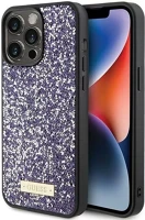 Apple GUHCP15LPFGSBSP Guess rhinestone metal logo  iphone 15 pro hátlap tok, lila kép