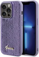 Apple GUHCP15LPSFDGSU Guess sequin script metal iphone 15 pro hátlap tok, lila kép
